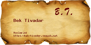 Bek Tivadar névjegykártya